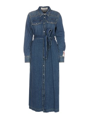GOLDEN GOOSE: Robe longueur genou - Robe Au Genou - Bleu