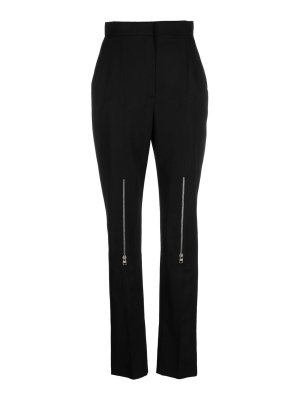 ALEXANDER MCQUEEN: casual trousers - zip-detail wool trousers