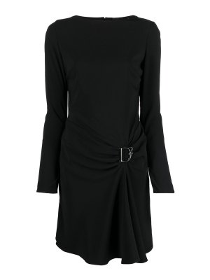 DSQUARED2: short dresses - Logo-plaque draped dress