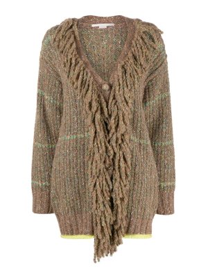 STELLA McCARTNEY: crew necks - Cable-knit tweed cardi-coat