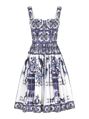 DOLCE & GABBANA: ニーレングスドレス - 膝丈ドレス - 白