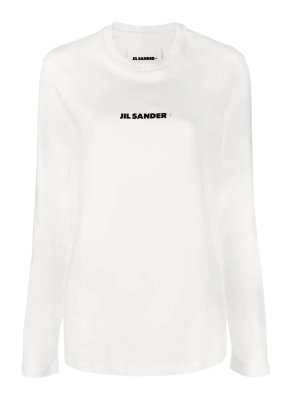 JIL SANDER: Strickpullover mit Rundhalsausschnitt - Rundhalspullover - Weiß