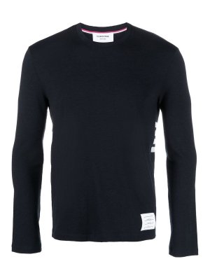 THOM BROWNE: Suéteres con cuello pico - Suéter Cuello Redondo - Azul