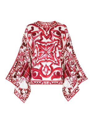 DOLCE & GABBANA: blouses - Majolica print silk blouse