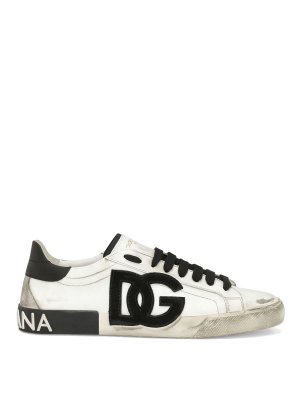 DOLCE & GABBANA: trainers - Logo leather sneakers