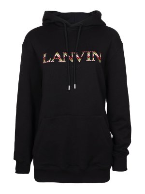 LANVIN: Sweatshirts & Sweaters - Lanvin cotton hoodie with black logo