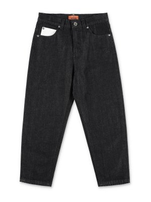 MISSONI: straight leg jeans - Black cotton denim girl missoni jeans