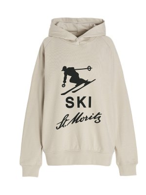 パーカー・フーディ BALLY CURLING ST.MORITZ BEAR SWEATSHIRT (MCC00T_CO122U901) Bally Diagonal Fleece St Moritz Curling Capsule Graphic