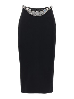スカート VETEMENTS Woman Skirt Black UE54KN200B BLACK WHITE Vetements - Black mini skirt with logo UE54KN200B - shop