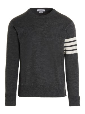 THOM BROWNE: crew necks - 4 bar sweater