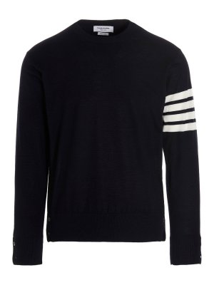 THOM BROWNE: crew necks - 4 bar sweater