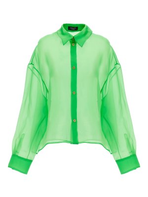 The Attico Kota cheetah printed fluid satin shirt
