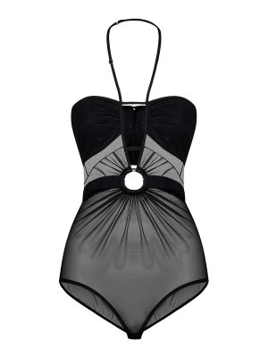 NENSI DOJAKA: Tops & Tank tops - Black stretch tulle bodysuit