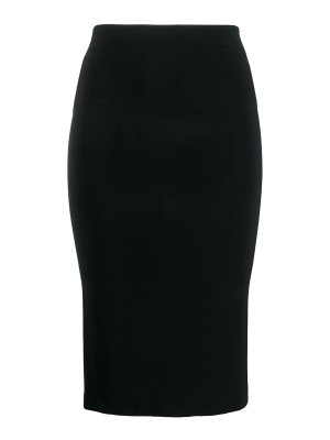 Balmain Hw monogram knit knee skirt - White | BF1LC006KE67GFE