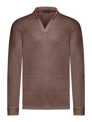 NOME: polo - Polo manica lunga lino senza bottoni