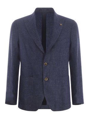 TAGLIATORE: casual jackets - Jacket tagliatore in linen and wool blend