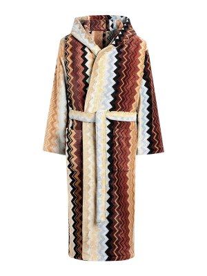MISSONI: homeware - Terry fabric bathrobe with iconic pattern