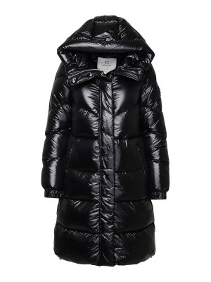 WOOLRICH: padded jackets - Long down jacket in black nylon