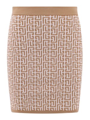 【送料&関税込】Balmain Hw Monogram Knit Knee Skirt Balmain Hw Monogram Knit Knee Skirt | italist
