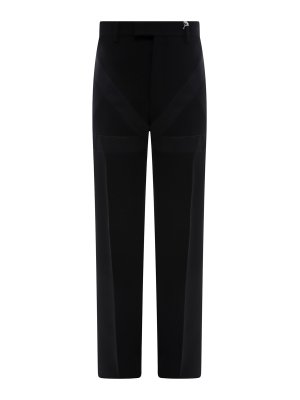 SALVATORE FERRAGAMO: Trousers Shorts - Virgin wool trouser with satin inserts