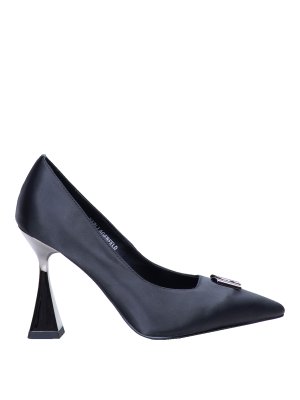 Versace Satin rhinestone slingback - Black | 10077271A041851B00P
