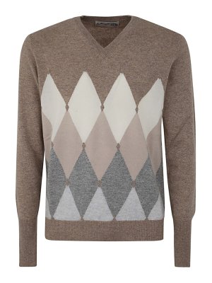 BALLANTYNE: Suéteres con cuello pico - Suéter Con Cuello De Pico - Marrón