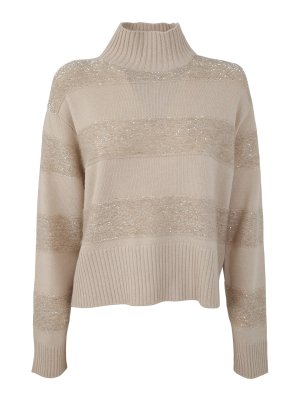 BRUNELLO CUCINELLI: Rollkragenpullover  und Polo-Ausschnitt - Rollkragenpullover - Braun