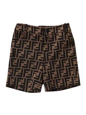 Fendi Jr: Trousers Shorts - Mas jersey logo ff shorts