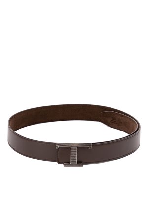 Tod's - Reversible Belt in Leather, Black,Beige, 110 - Belts