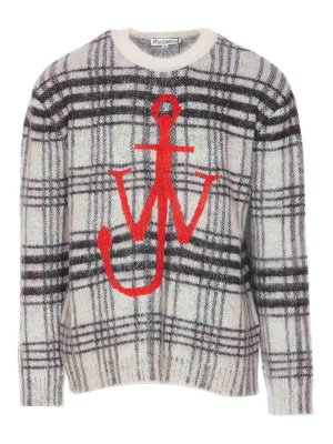 J.W. ANDERSON: Strickpullover mit Rundhalsausschnitt - Rundhalspullover - Weiß