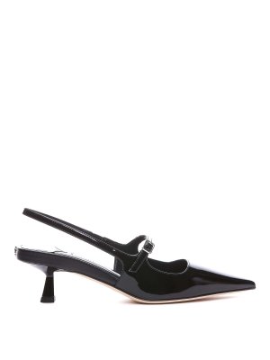 サンダル・ミュール VERSACE Satin rhinestone slingback (10077271A04185 1B00P) Versace Satin rhinestone slingback - Black | 10077271A041851B00P