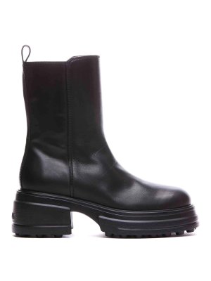TOD'S: boots - Leather platform boots