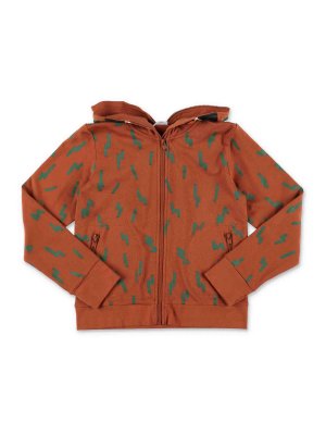 Stella McCartney Kids: Sweatshirts & Sweaters - Brown printed cotton stella mccartney hoodie