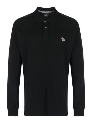 PAUL SMITH: polo shirts - Logo-Patch Zebra Polo Shirt, Black, Organic