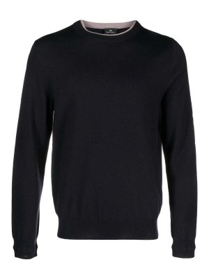 PAUL SMITH: maglia collo rotondo - Maglia in lana merino con logo ricamato