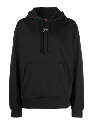 Gcds Logo embroidery hoodie - Black - Men | FW23M10068102