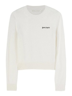 Palm Angels: crew necks - Logo-Embroidered Crew-Neck Jumper