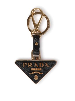 PRADA: key holders - Triangular keychain with logo