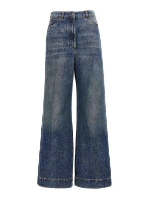 ETRO: bootcut jeans - Logo embroidery jeans