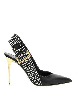 サンダル・ミュール VERSACE Satin rhinestone slingback (10077271A04185 1B00P) Versace Satin rhinestone slingback - Black | 10077271A041851B00P