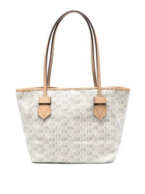 Moreau Cannes Vertical Tote Gm With Stripes In Champagne in Grey