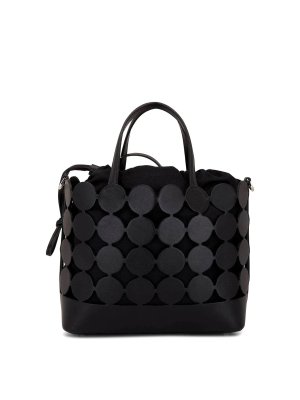 Michael Kors Selma Medium Diamond Grommet Leather Satchel - Black