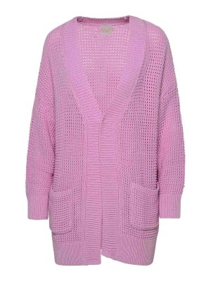 Cardigans Vetements - Lurex monogram sweater - UE54KN220PBABYPINKWHITE