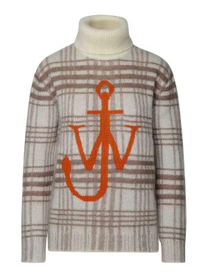 J.W. ANDERSON: crew necks - Beige wool turtleneck sweater