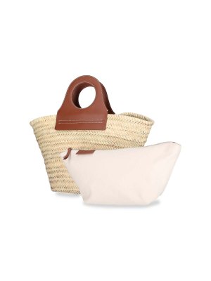 Chestnut Cabas Mini Straw Tote by Hereu for $73