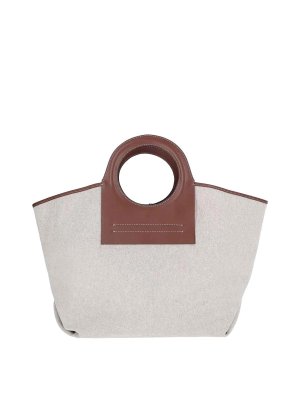 Hereu Calella Leather-trim Organic-cotton Tote Bag In Beige Multi