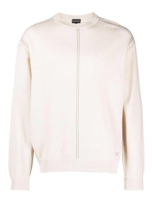 EMPORIO ARMANI: maglia collo rotondo - Maglia in misto lana logata