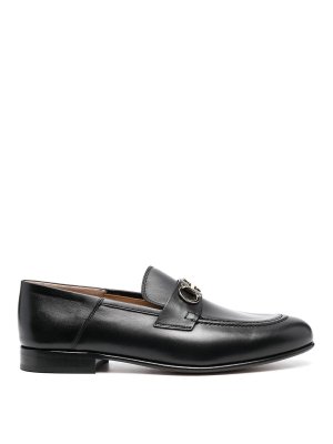 Ferragamo, Irina black and white leather loafers