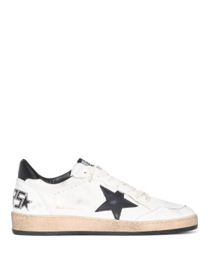 GOLDEN GOOSE: sneakers - Sneaker in pelle con stella a sfera