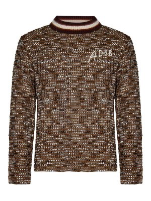 ANDERSSON BELL: maglia collo rotondo - Pullover in tweed marrone con ricamo logo